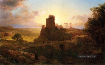 griechisch griechenland Ölbilder verkaufen - Die Ruinen bei Sunion Griechenland Landschaft Hudson Fluss Frederic Edwin Church